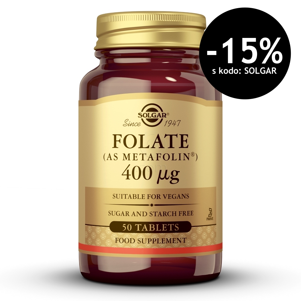 Solgar Folat 400 mcg, tablete (50 tablet)